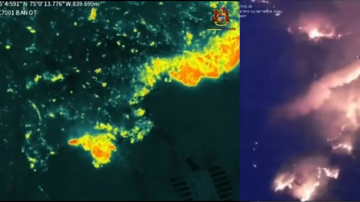 Video | Drones sobrevuelan el incendio forestal y las zonas afectadas en el Tolima usando tecnología de visión nocturna y un sistema avanzado