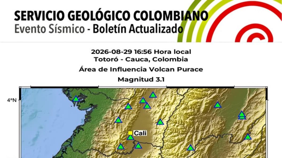 Nuevo temblor hoy en Colombia | Reportan sismo en Cauca en la tarde de este sábado 29 de agosto: epicentro, profundidad y detalles