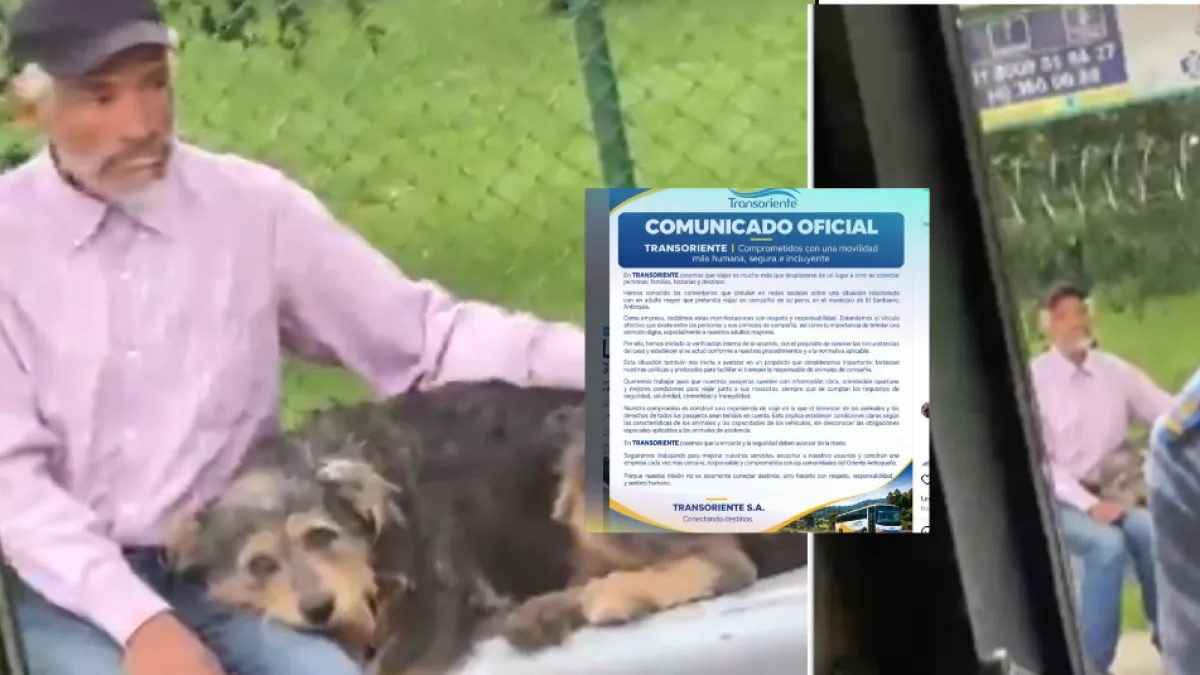 A un adulto mayor le negaron subirse a un bus con su perro en El Santuario, Antioquia; empresa se pronunció y ofreció disculpas